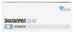 Эналаприл, таблетки 20 мг 20 шт (рег. № ЛП-007657 и ЛП-№(002991)-(РГ-RU)